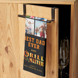 BÄSTA PAPPA NÅGONSIN GRILL MASTER 20 Fotokollage Kökshandduk