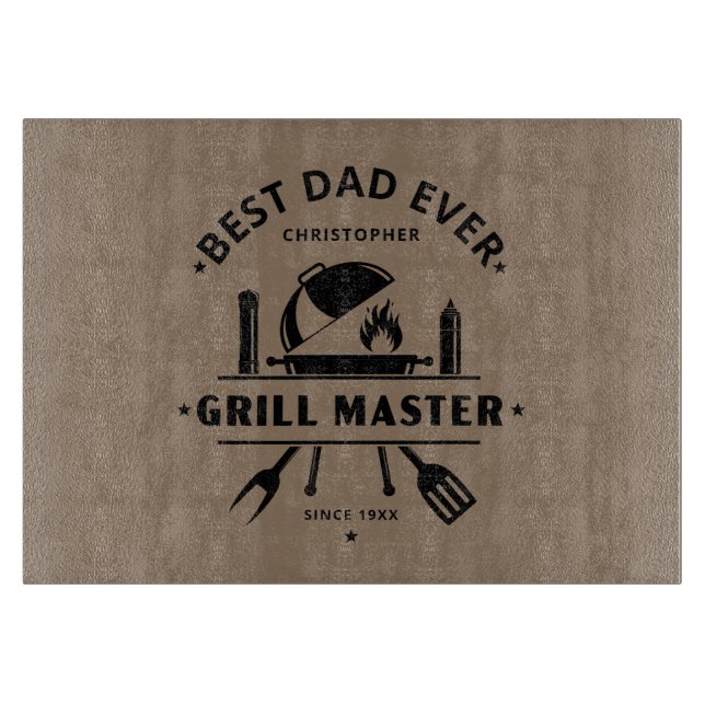 Bästa pappa någonsin | Grillmästare Rustik Brun &  (Framsidan)