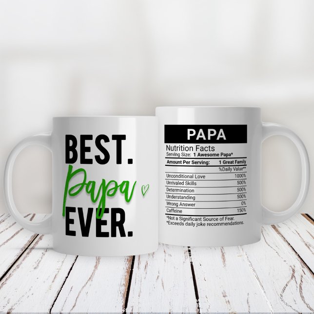 Bästa Pappa någonsin Grönt + näringsfaktorer. Jumbo Mugg (Skapare uppladdad)