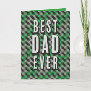 Bästa pappa någonsin Grönt och grått mönster Fars Kort