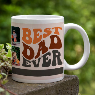Bästa pappa någonsin Groovy Retro-typografi och 4  Jumbo Mugg