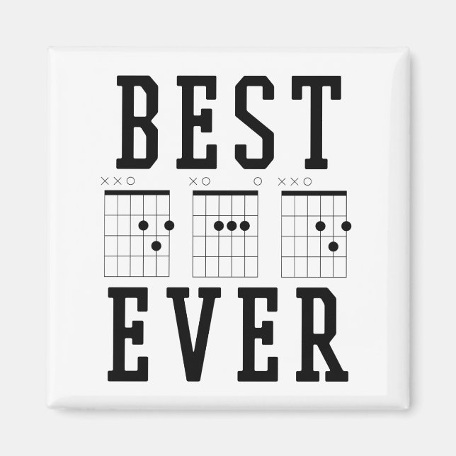 Bästa Pappa någonsin Guitar Chords | Fars dag Gift Magnet (Framsidan)
