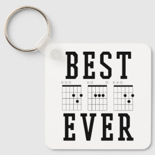 Bästa Pappa någonsin Guitar Chords Fars dag Gift Nyckelring