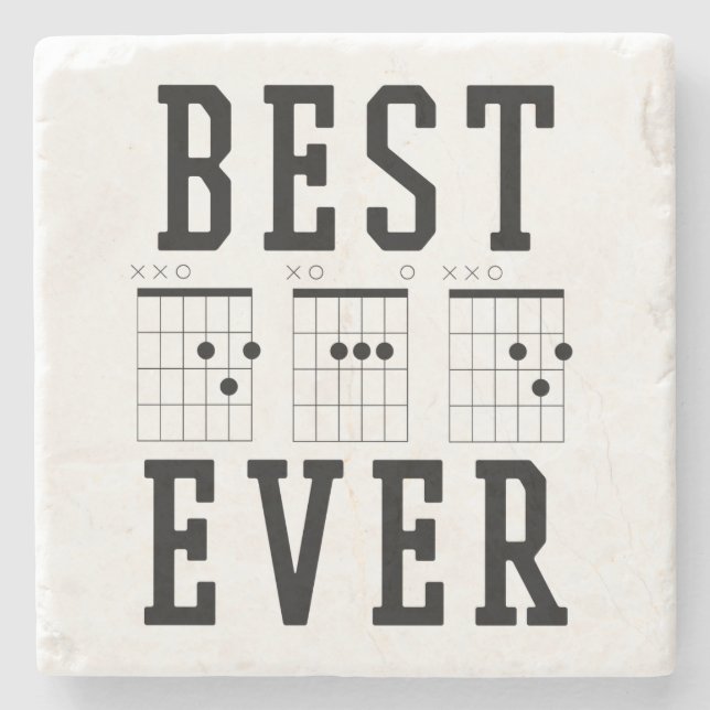 Bästa Pappa någonsin Guitar Chords | Fars dag Gift Stenunderlägg (Framsidan)