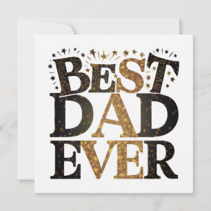 Bästa pappa någonsin Guld svart typografi Fars dag Julkort