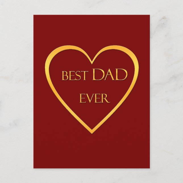 Bästa pappa någonsin guld  vykort (Framsida)