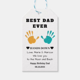 Bästa Pappa någonsin Händer i födelsedagen Presentetikett