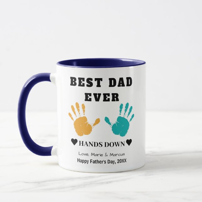 Bästa Pappa någonsin Händer nere vid Fars dag Mugg (Vänster)