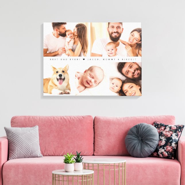 Bästa Pappa någonsin Heart-Anpassningsbarnas fotok Canvastryck (Insitu (Vardagsrum))