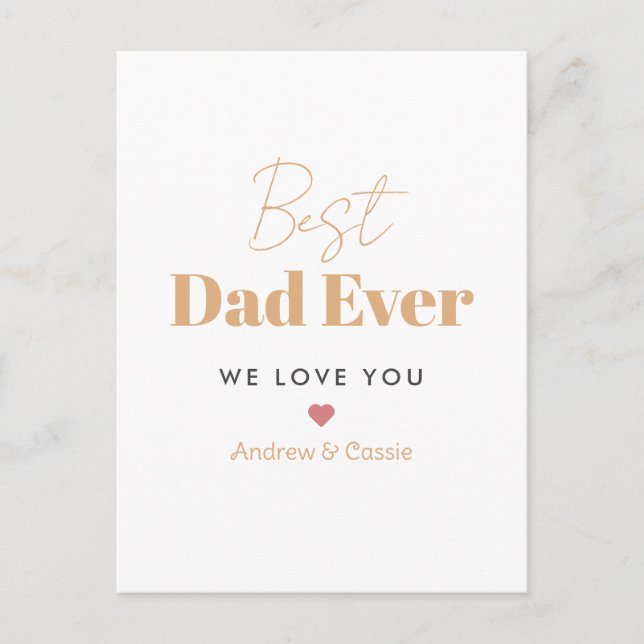 Bästa pappa någonsin helg vykort (Framsida)