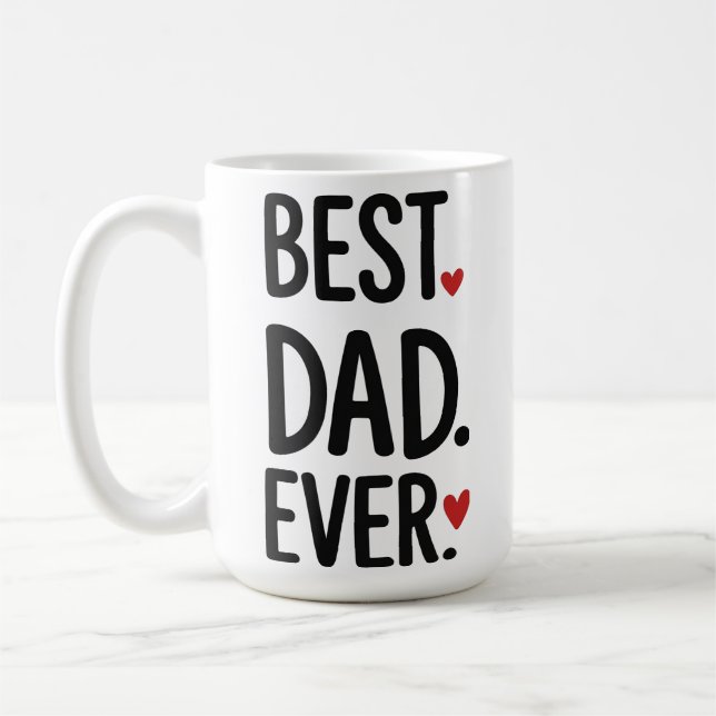 Bästa pappa någonsin Hjärtan Modern Fars dag-mugg Kaffemugg (Vänster)