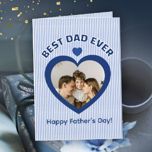 Bästa pappa någonsin Hjärtfoto Kort Minimalistisk