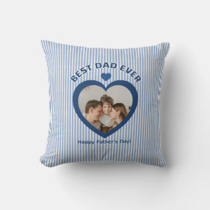 Bästa pappa någonsin Hjärtfoto Kort Minimalistisk Kudde
