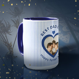 Bästa pappa någonsin Hjärtfoto Kort Minimalistisk Mugg
