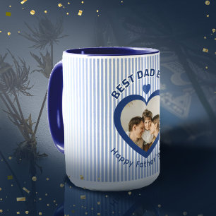 Bästa pappa någonsin Hjärtfoto Kort Minimalistisk Mugg
