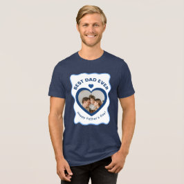 Bästa pappa någonsin Hjärtfoto Kort Minimalistisk T Shirt