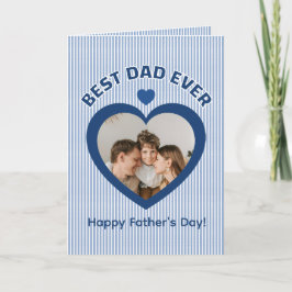 Bästa pappa någonsin Hjärtfoto Minimalistisk Helgkort