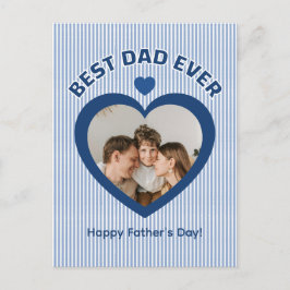 Bästa pappa någonsin Hjärtfoto Minimalistisk Mall Vykort