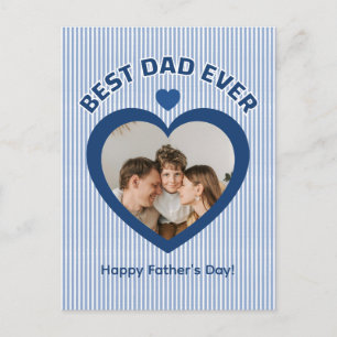 Bästa pappa någonsin Hjärtfoto Minimalistisk Mall Vykort
