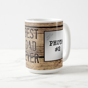 Bästa Pappa någonsin i Rustic Wood Framed Photos Kaffemugg