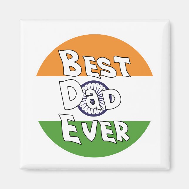 Bästa Pappa någonsin Indien Flagga Magnet (Framsidan)