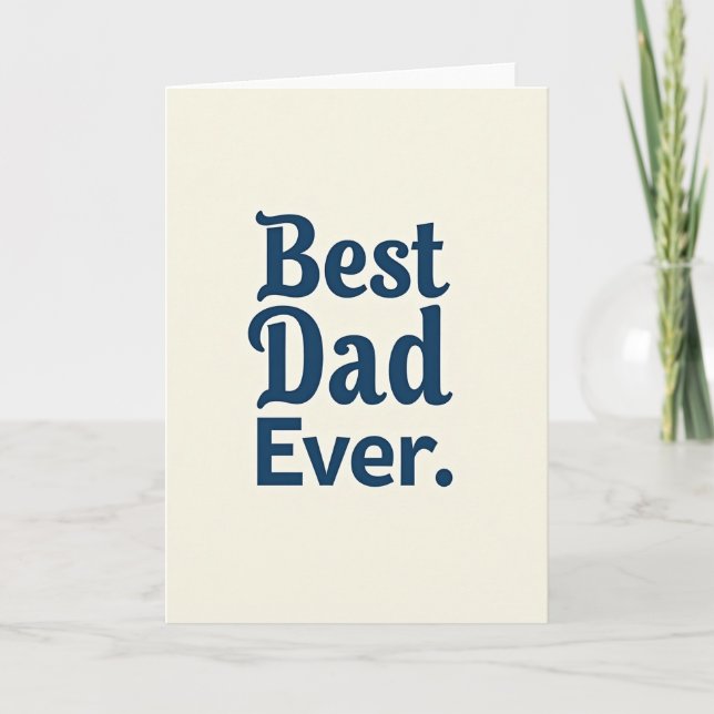 Bästa pappa någonsin Indigo Script-kort Kort (Framsida)