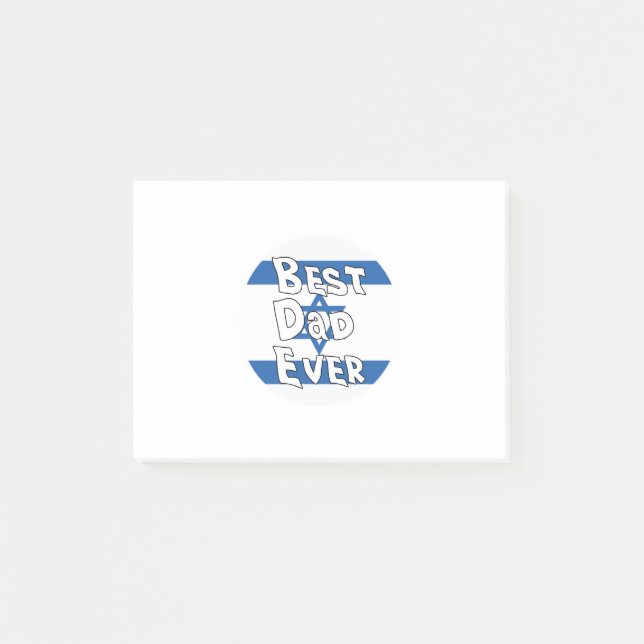 Bästa Pappa någonsin Israel Flagga Post-it Block (Framsida)