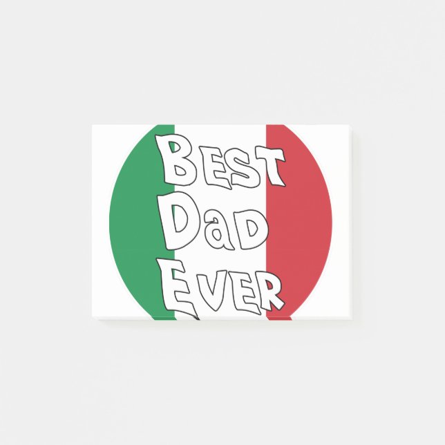 Bästa Pappa någonsin-Italien-Flagga Post-it Block (Framsida)