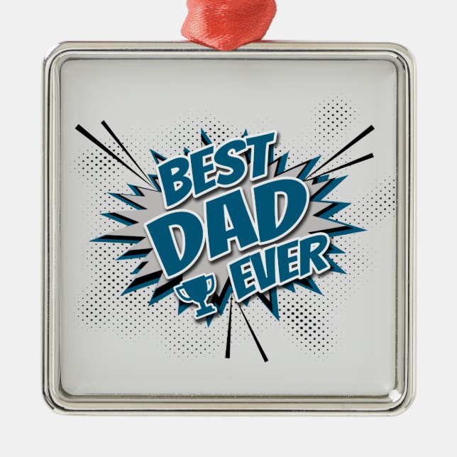 Bästa Pappa någonsin Julgransprydnad Metall (Framsidan)