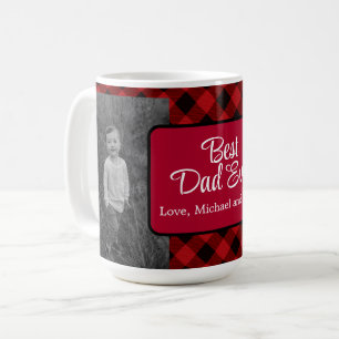 Bästa Pappa någonsin, julklapp, rödfläckad, svart Kaffemugg