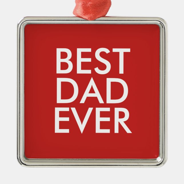 Bästa pappa någonsin | Julpresentidé Julgransprydnad Metall (Framsidan)