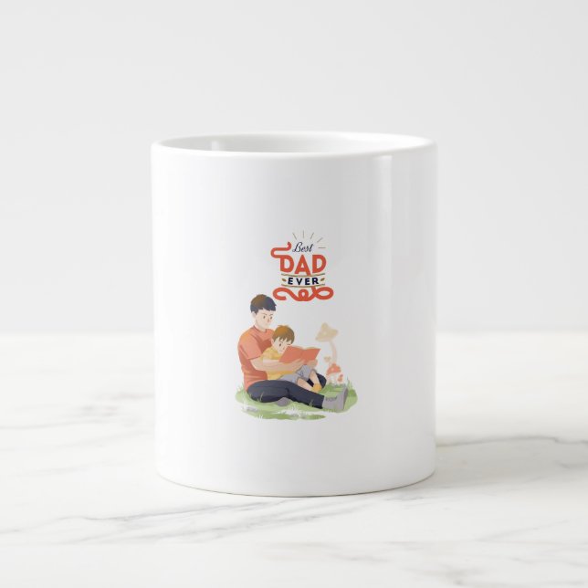 Bästa pappa någonsin kaffemugg jumbo mugg (Framsidan)