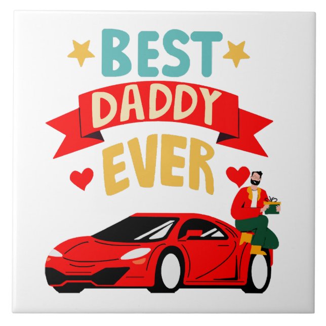 Bästa pappa någonsin kakelplatta (Framsidan)