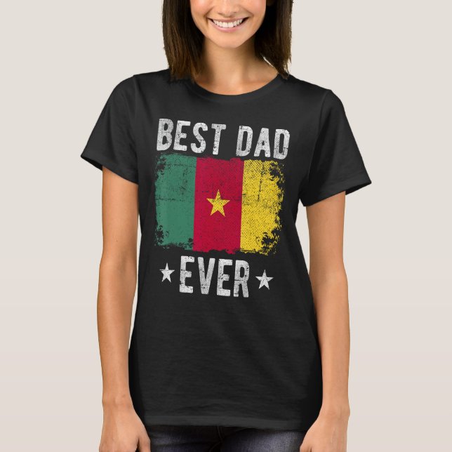 Bästa Pappa någonsin Kamerun Flagga Bästa Kamerun  T Shirt (Framsida)