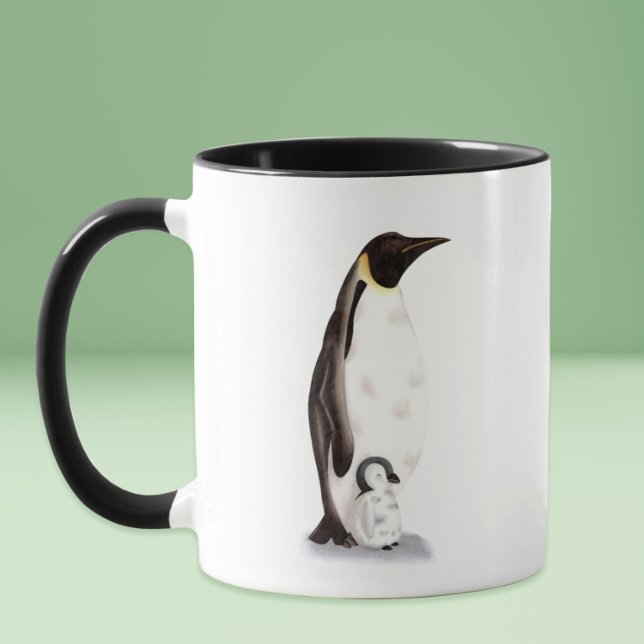 Bästa Pappa någonsin kejsar Penguin och Baby Illus Mugg (Best Dad Ever Emperor Penguin and Baby Illustrated Mug)
