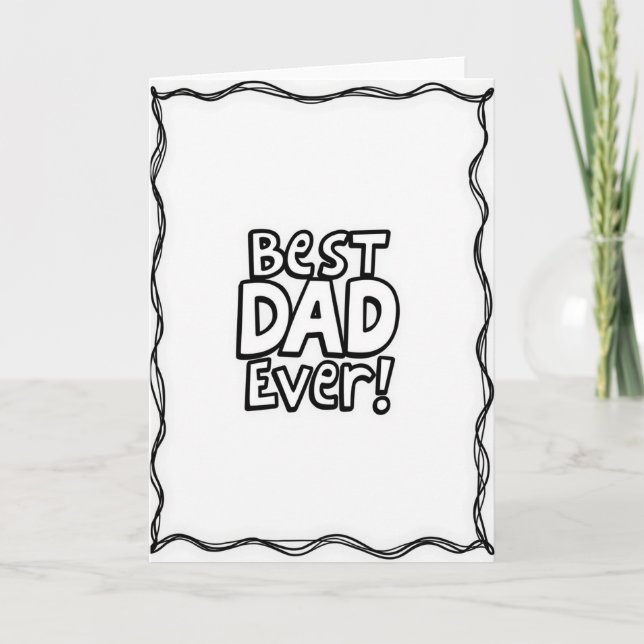 Bästa Pappa Någonsin Konstkort Kort (Framsida)