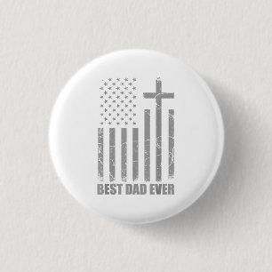 Bästa pappa någonsin kristen patriotisk pappa USA Knapp