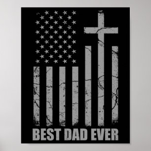 Bästa pappa någonsin kristen patriotisk pappa Usa  Poster