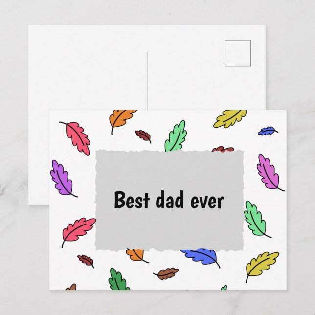 Bästa pappa någonsin l Fars dag Helg Vykort (Fram/baksida)