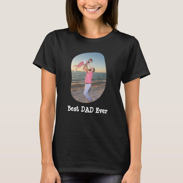 Bästa PAPPA någonsin ladda upp ditt familjefoto T Shirt (Framsida)