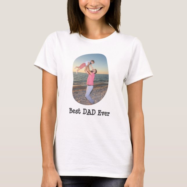 Bästa PAPPA någonsin ladda upp ditt familjefoto T Shirt (Framsida)