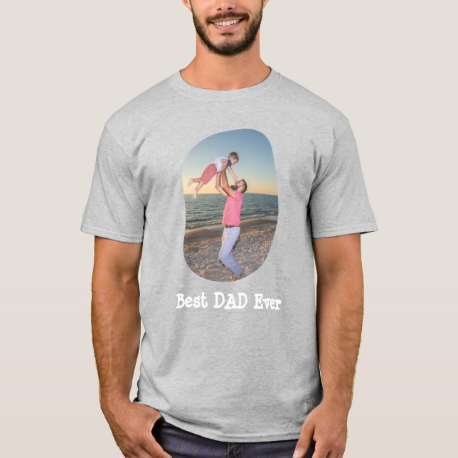 Bästa PAPPA någonsin ladda upp ditt familjefoto T Shirt (Framsida)