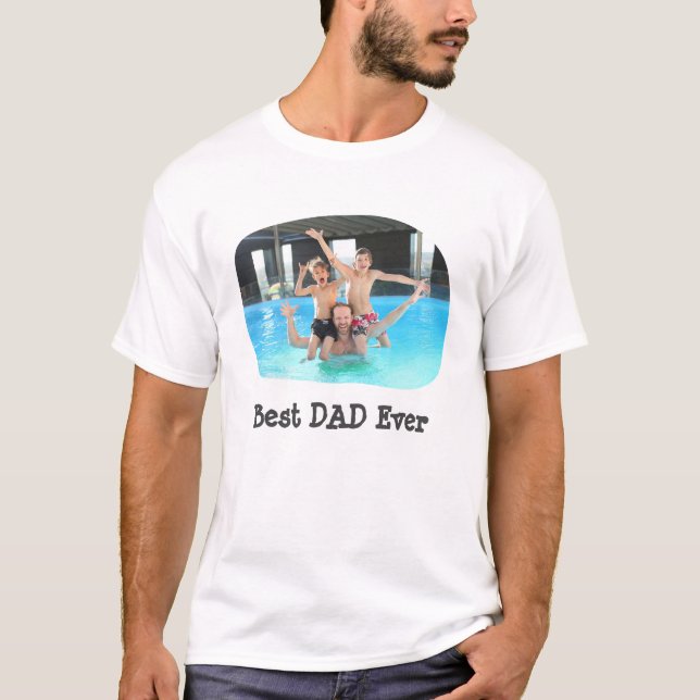 Bästa PAPPA någonsin ladda upp vågräts familjefoto T Shirt (Framsida)
