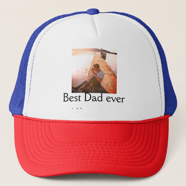 Bästa pappa någonsin lägga till namn-fars dag-text keps (Framsida)