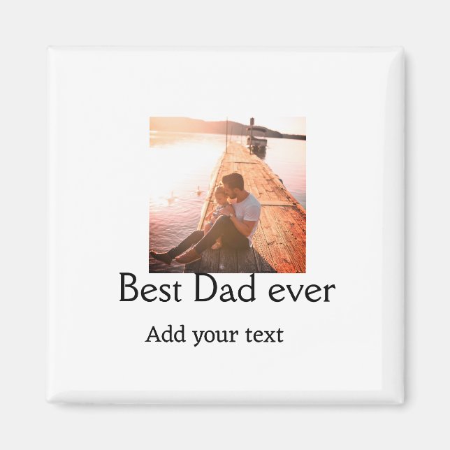 Bästa pappa någonsin lägga till namn-fars dag-text magnet (Framsidan)