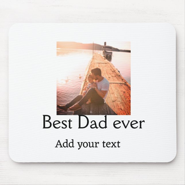 Bästa pappa någonsin lägga till namn-fars dag-text musmatta (Framsidan)