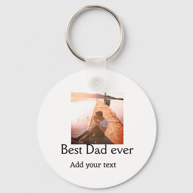Bästa pappa någonsin lägga till namn-fars dag-text nyckelring (Framsida)