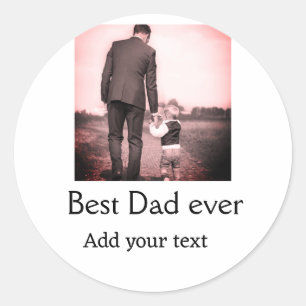 Bästa pappa någonsin lägga till namn-fars dag-text runt klistermärke