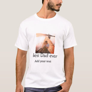 Bästa pappa någonsin lägga till namn-fars dag-text t shirt