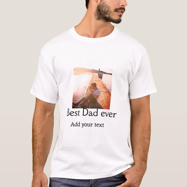 Bästa pappa någonsin lägga till namn-fars dag-text t shirt (Framsida)
